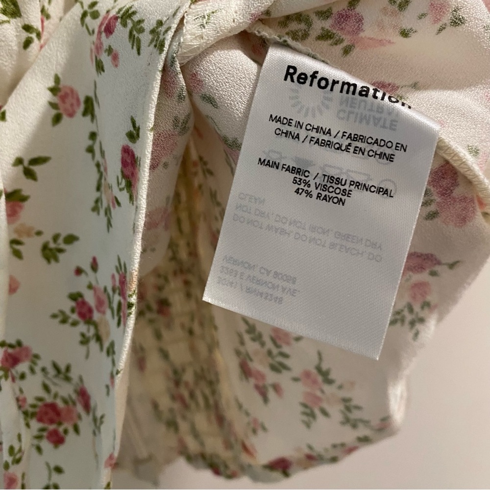 NWOT Reformation Cortese Top in Boheme floral pink white 2 - Picture 5 of 5